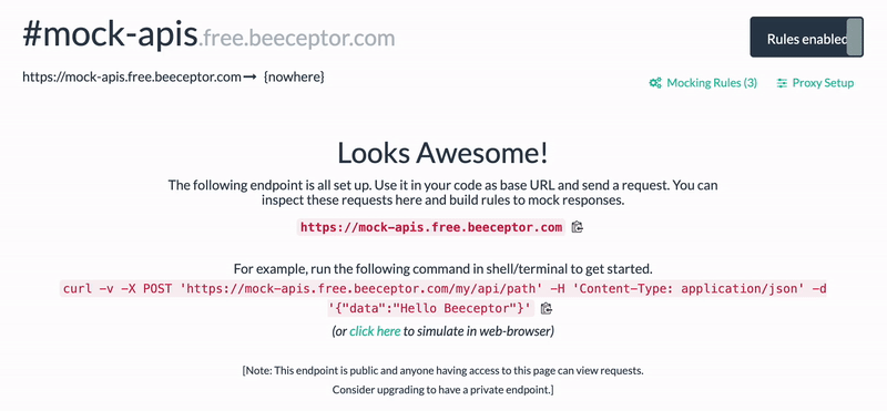 Beeceptor demo